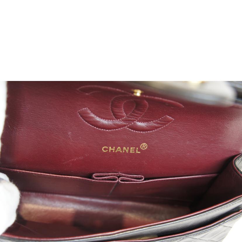 CHANEL シャネル/WフラップラムスキンチェーンショルダーG金具//325****/Aランク/92
