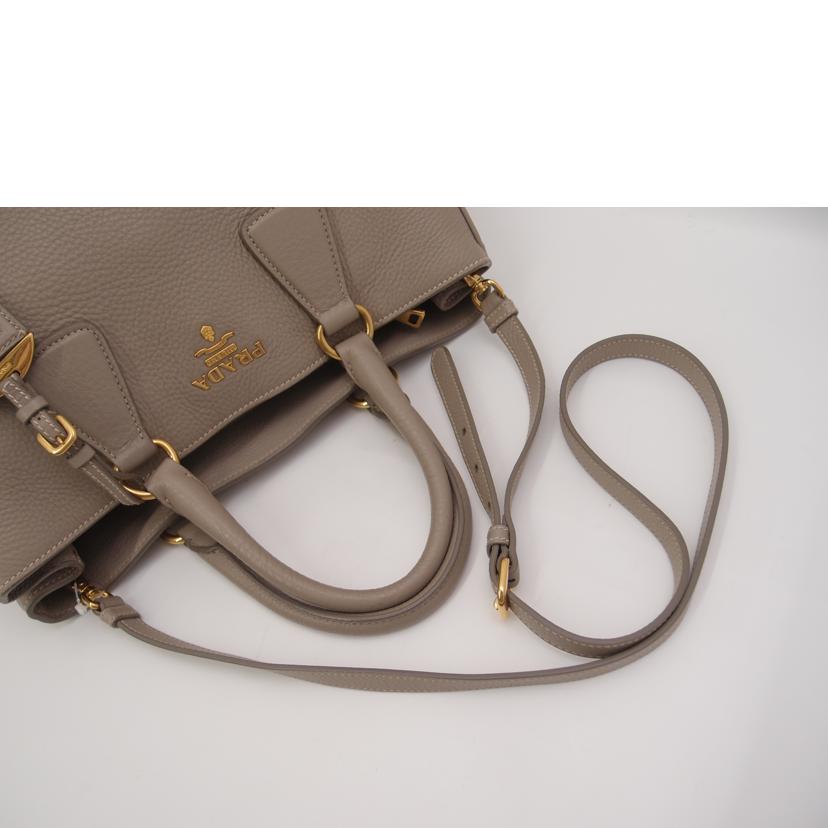 PRADA プラダ VIT.DAINO トート ショルダーストラップ付 斜め掛け レディース/レザー2wayハンド/グレーベージュ/BN2576//56/ABランク/69