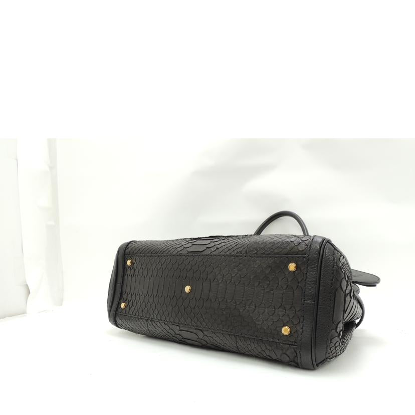 GUCCI グッチ ハンドバッグ 蛇柄 レザー レディース メンズ 黒/GGランニング・パイソンレザーハンド/ブラック/247183//001998/Aランク/69