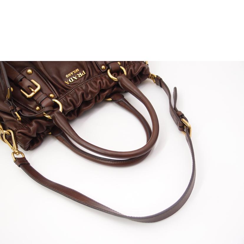 PRADA プラダ ハンドバッグ ショルダー 茶 レディース/レザー2wayハンド/ブラウン/BR4259//110/ABランク/69