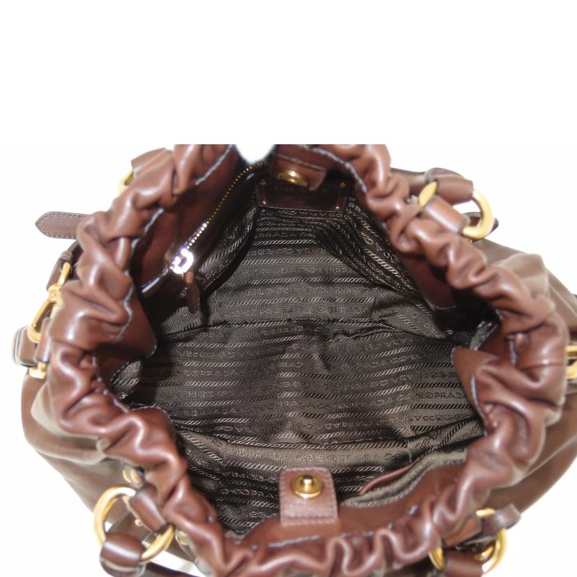 PRADA プラダ ハンドバッグ ショルダー 茶 レディース/レザー2wayハンド/ブラウン/BR4259//110/ABランク/69