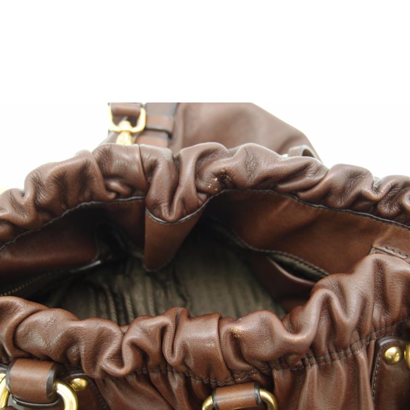 PRADA プラダ ハンドバッグ ショルダー 茶 レディース/レザー2wayハンド/ブラウン/BR4259//110/ABランク/69