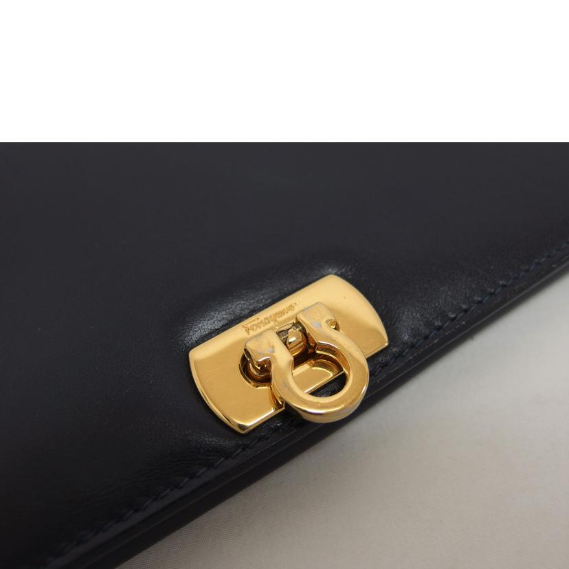 Ferragamo フェラガモ/ガンチーニ/二つ折り長財布/ネイビー//222***/Bランク/04