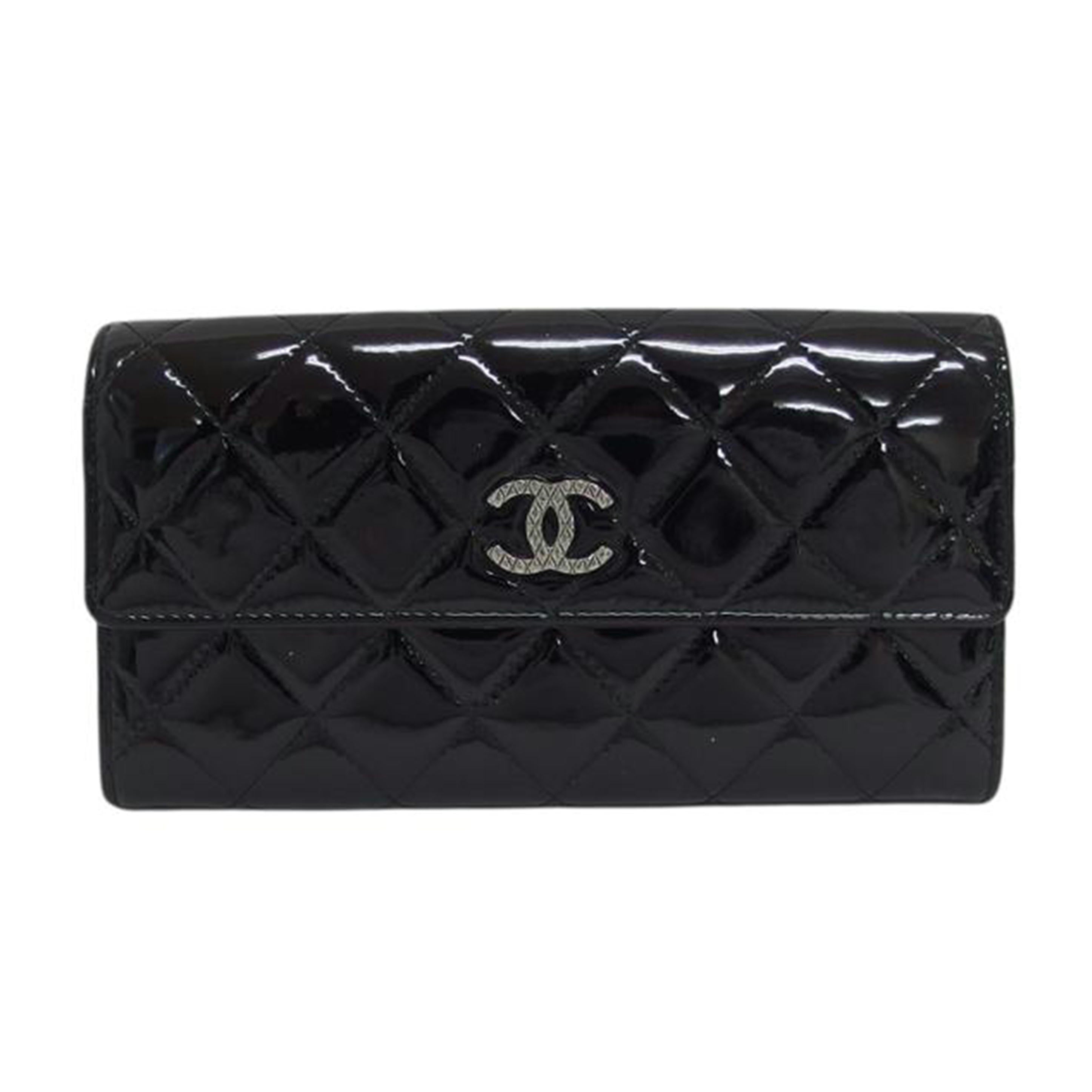 CHANEL シャネル/ブリリアント マトラッセ/パテントレザー/二つ折り財布/ブラック/A50107//20218812/Bランク/04