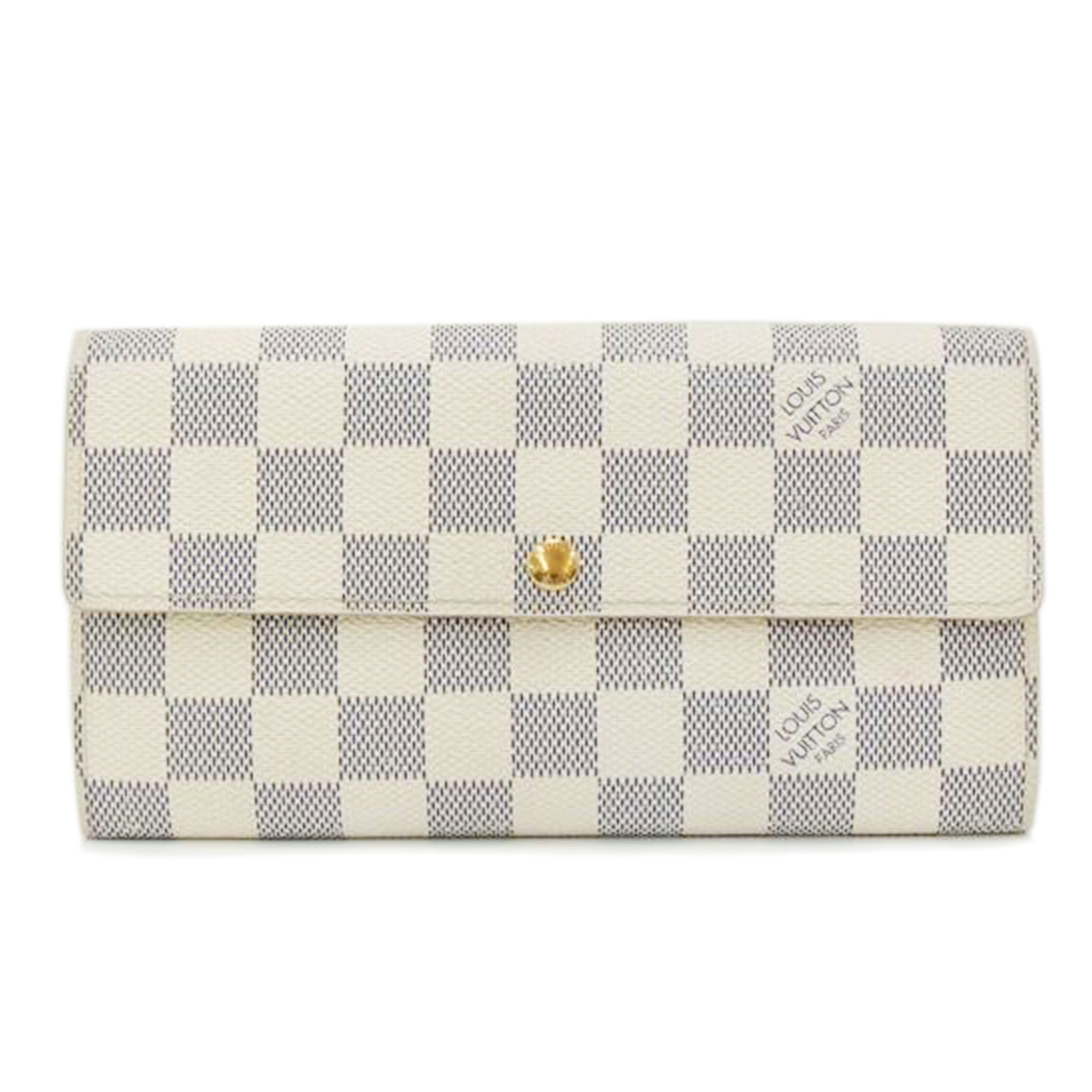 LOUIS VUITTON ルイ・ヴィトン 長財布 二つ折り 市松模様 白 レディース/ポルトフォイユ・サラ/ダミエ・アズール/N61735//CA2049/ABランク/69