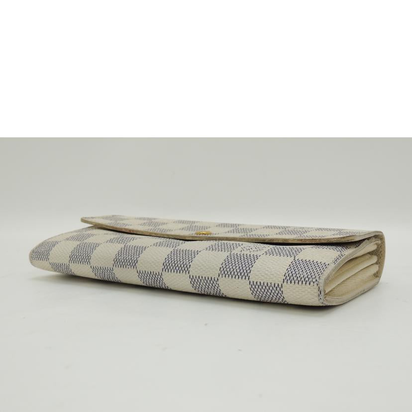 LOUIS VUITTON ルイ・ヴィトン 長財布 二つ折り 市松模様 白 レディース/ポルトフォイユ・サラ/ダミエ・アズール/N61735//CA2049/ABランク/69