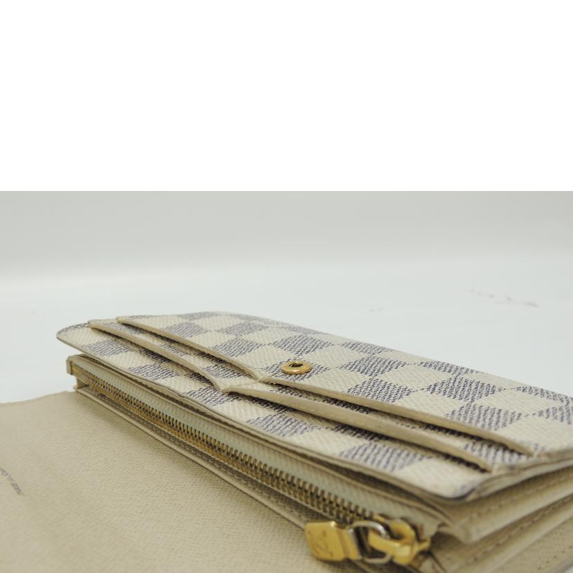 LOUIS VUITTON ルイ・ヴィトン 長財布 二つ折り 市松模様 白 レディース/ポルトフォイユ・サラ/ダミエ・アズール/N61735//CA2049/ABランク/69