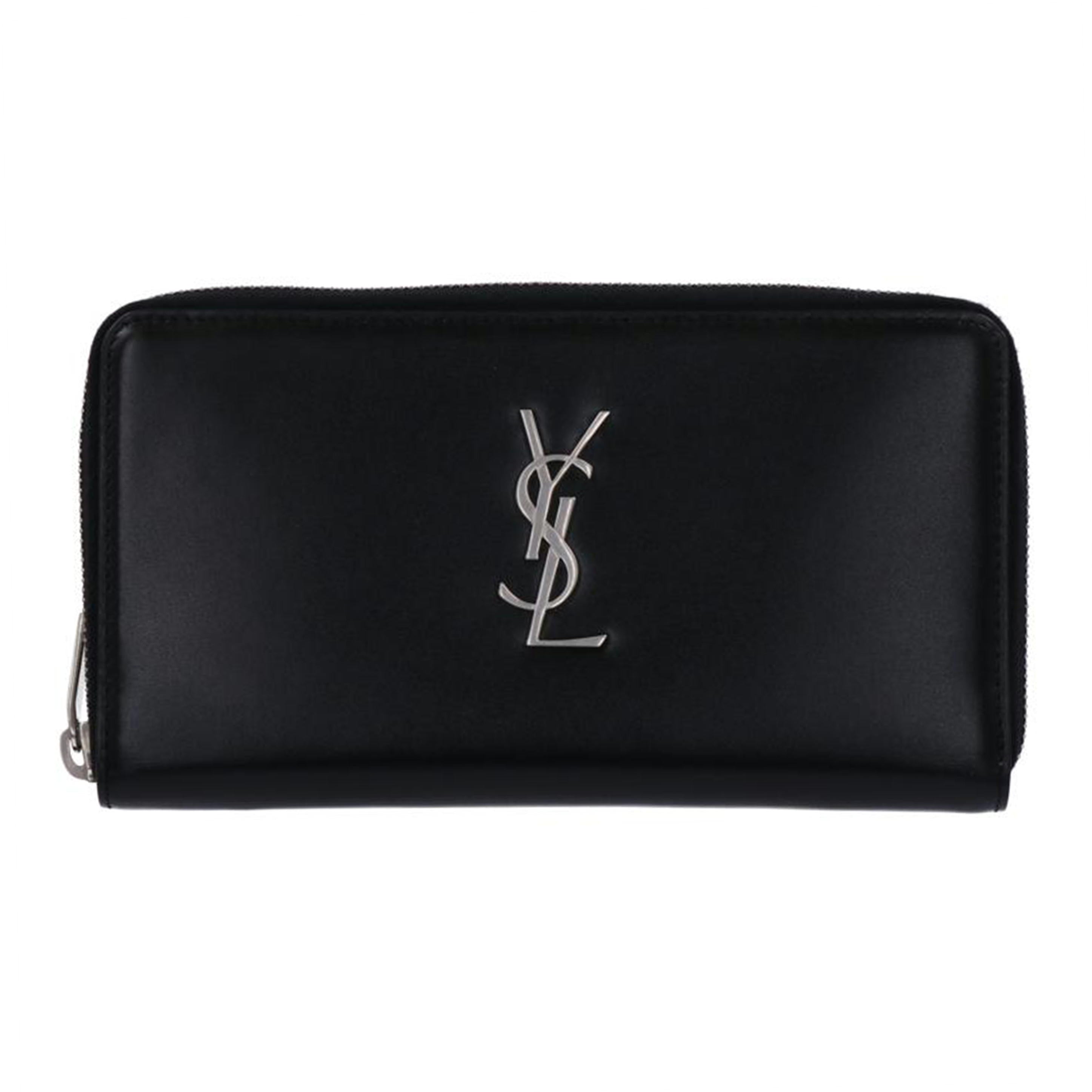 SAINT LAURENT サンローラン/ロゴレザー/ラウンドファスナー長財布//SAランク/75