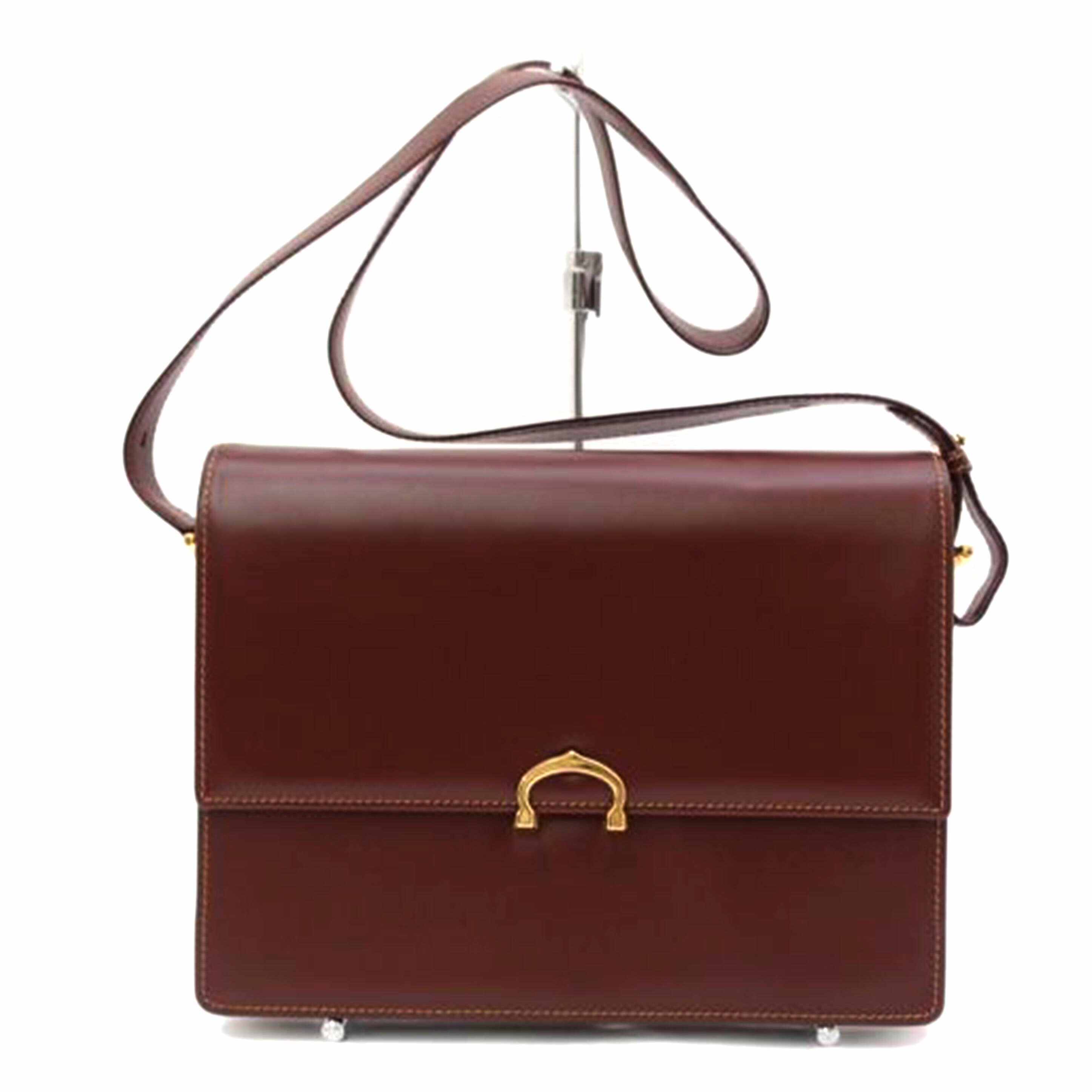 Cartier カルティエ 斜メ掛ケ レディース/マストドゥカルティエ・レザーショルダー/ボルドー//SAランク/69