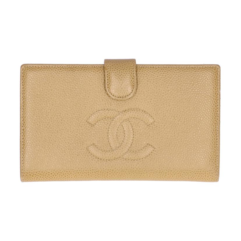 CHANEL シャネル/キャビアスキン二ツ折ガマ口長財布/748****/シャネル/ABランク/85【中古】