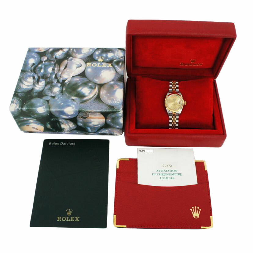 ROLEX ロレックス 腕時計 2000年頃製造 自動巻き コンビ/デイトジャスト・レディース・SS×YG/P番/79173//P659682(2000)/ABランク/75