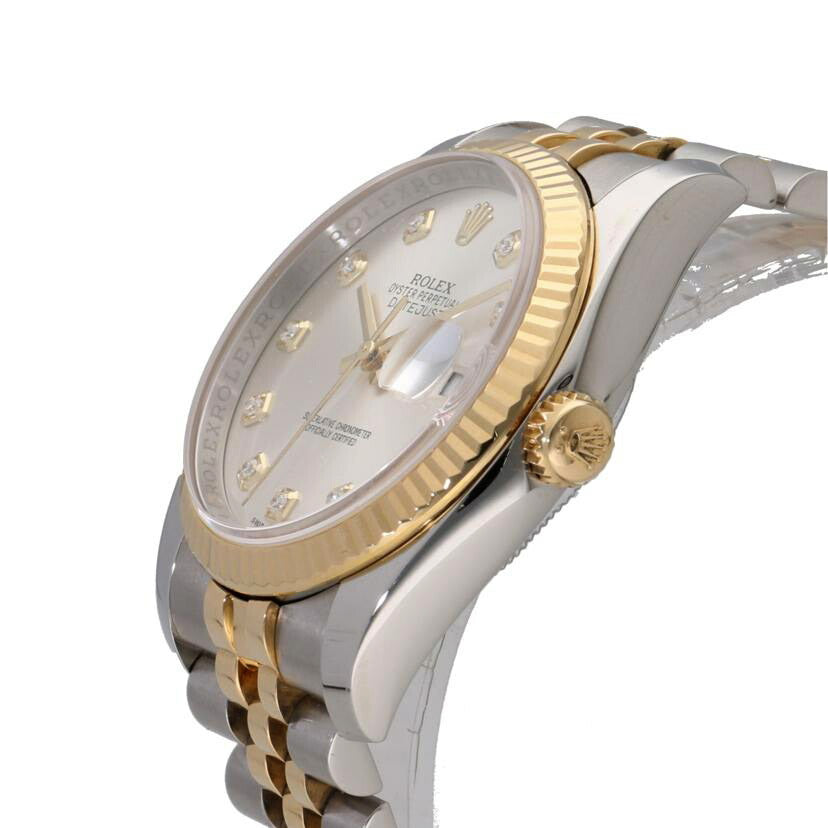 ROLEX ロレックス 腕時計 オーバーホール済 新品仕上済 ランダムルーレット K18YG コンビ /デイトジャスト・10P新ダイヤ/シルバー/ランダム番/116233G//4N1L7744/Aランク/75