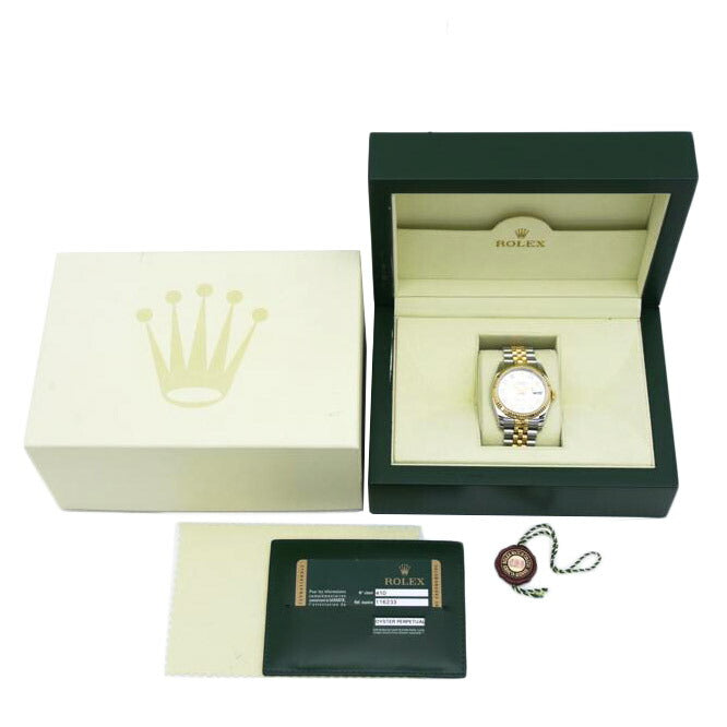 ROLEX ロレックス 腕時計 オーバーホール済 新品仕上済 ランダムルーレット K18YG コンビ /デイトジャスト・10P新ダイヤ/シルバー/ランダム番/116233G//4N1L7744/Aランク/75