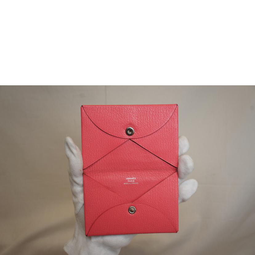 HERMES エルメス/カルヴィ/カードケース/ピンク//Bランク/92