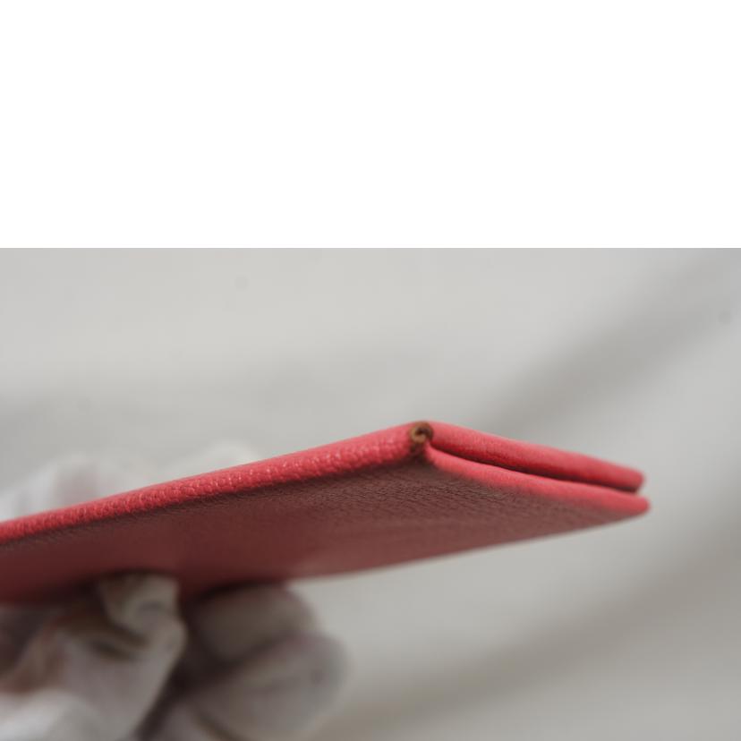 HERMES エルメス/カルヴィ/カードケース/ピンク//Bランク/92