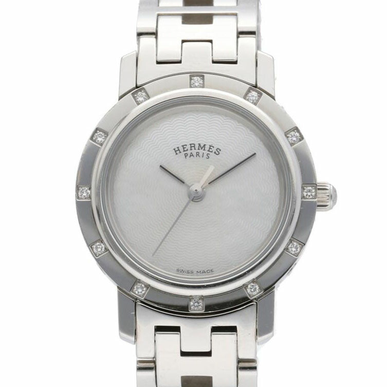 HERMES エルメス/クリッパー・ナクレ/12Pダイヤベゼル/クォーツ/CL4.230//2064566/ABランク/75