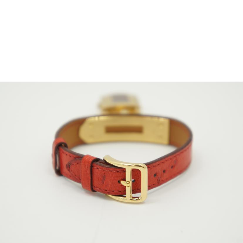 HERMES エルメス 腕時計 美品 1995年 ゴールドメッキ ワインレッド文字盤/ケリーウォッチ/レディース/クォーツ/KE1.201//733134/Aランク/75
