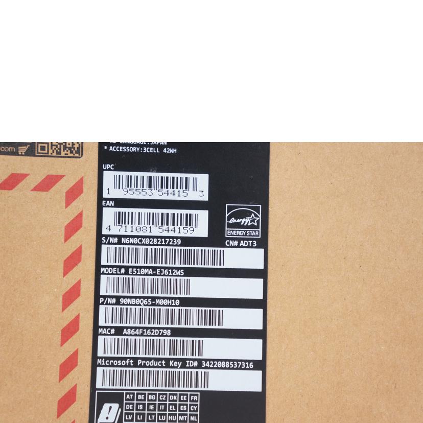 ASUS エイスース/ノートPC/E510MA-EJ612WS/E510MA-EJ612WS//N6N0CX028217239/Aランク/67