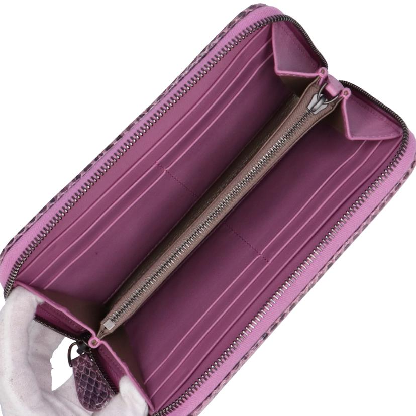 BOTTAGA VENETA ボッテガヴェネタ/パイソン/イントレチャートラウンドジップ長財布//ABランク/75