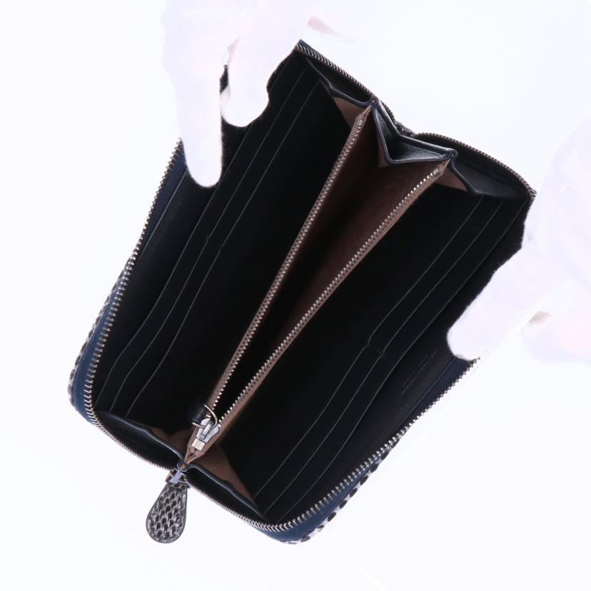 BOTTEGA VENETA ボッテガヴェネタ/パイソン/イントレチャートラウンド長財布//B053801871/ABランク/75