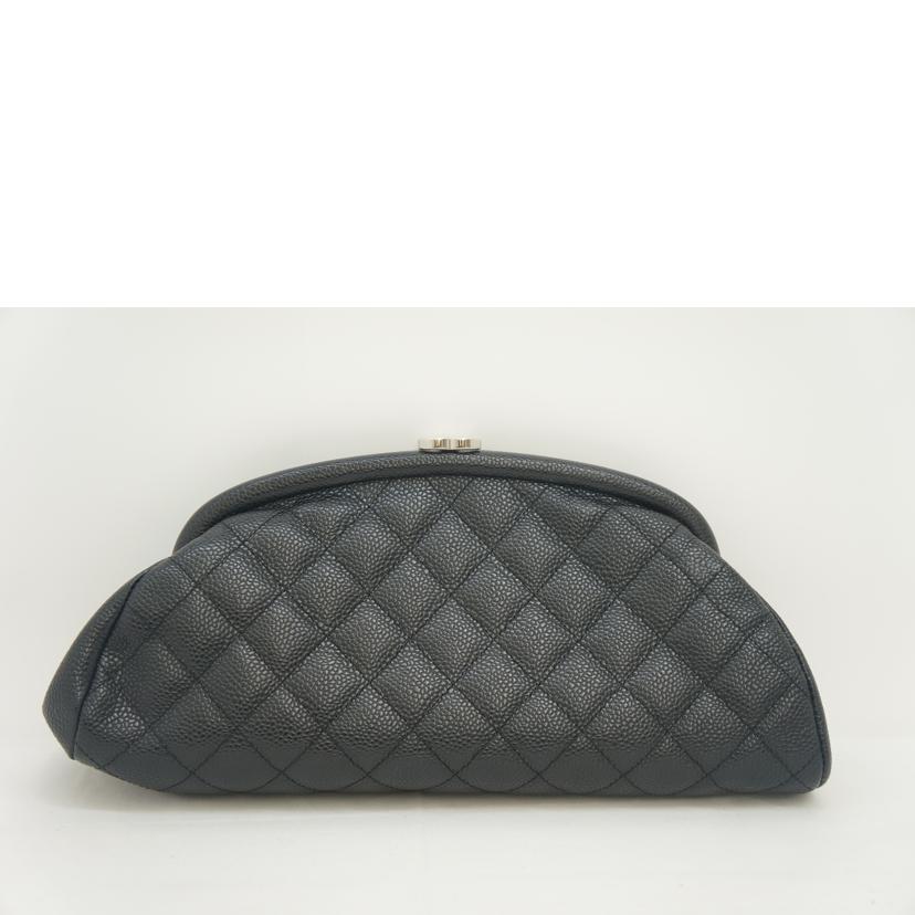CHANEL シャネル/マトラッセキャビアスキン/がま口クラッチ/SV金具/A46430//11485224/SAランク/09