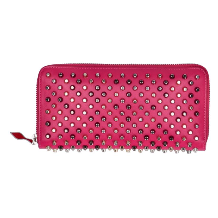 C.Louboutin ルブタン/パネトーネスタッズレザーコンチネンタルウォレット/ピンク系/1175161//ABランク/85