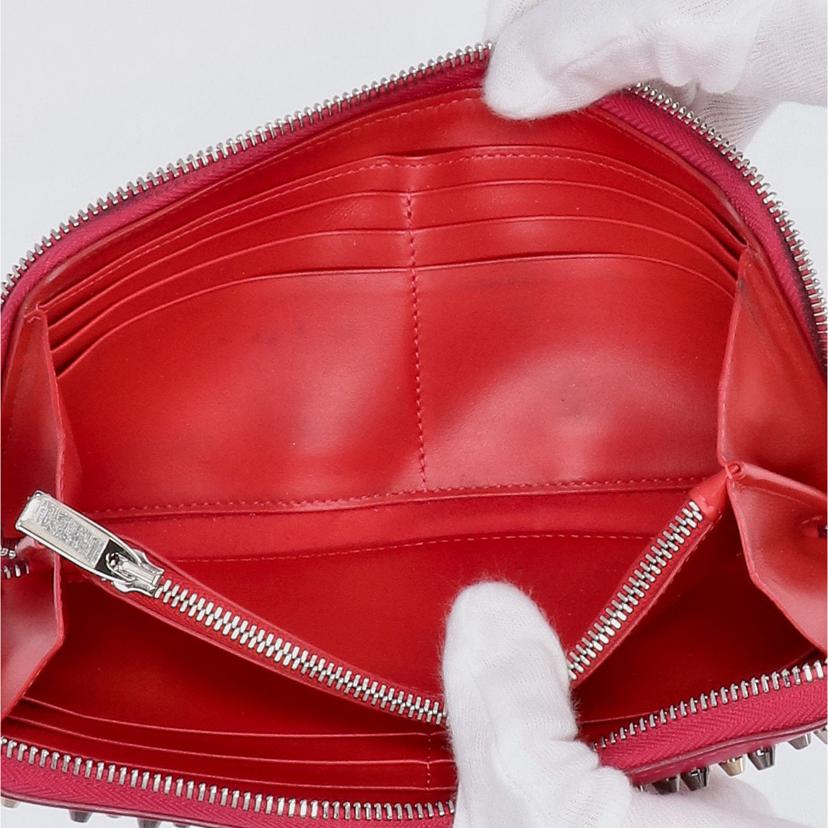 C.Louboutin ルブタン/パネトーネスタッズレザーコンチネンタルウォレット/ピンク系/1175161//ABランク/85