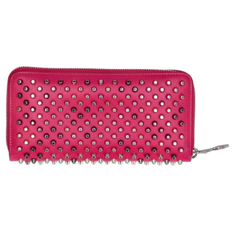C.Louboutin ルブタン/パネトーネスタッズレザーコンチネンタルウォレット/ピンク系/1175161//ABランク/85