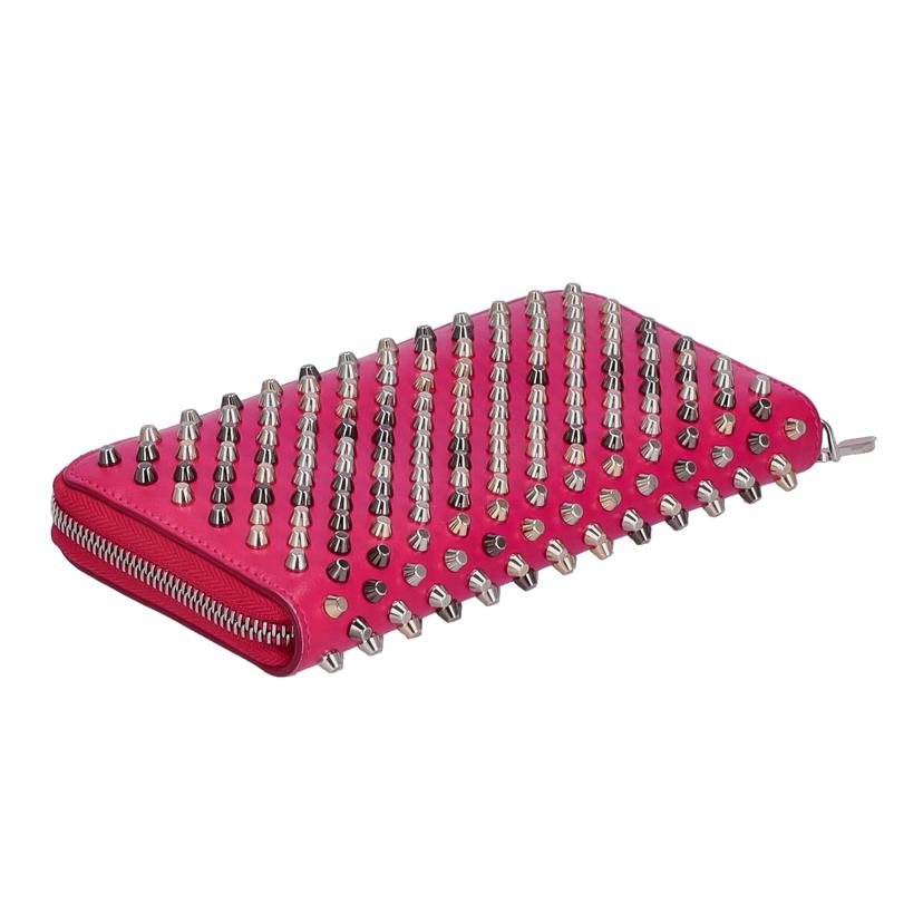C.Louboutin ルブタン/パネトーネスタッズレザーコンチネンタルウォレット/ピンク系/1175161//ABランク/85