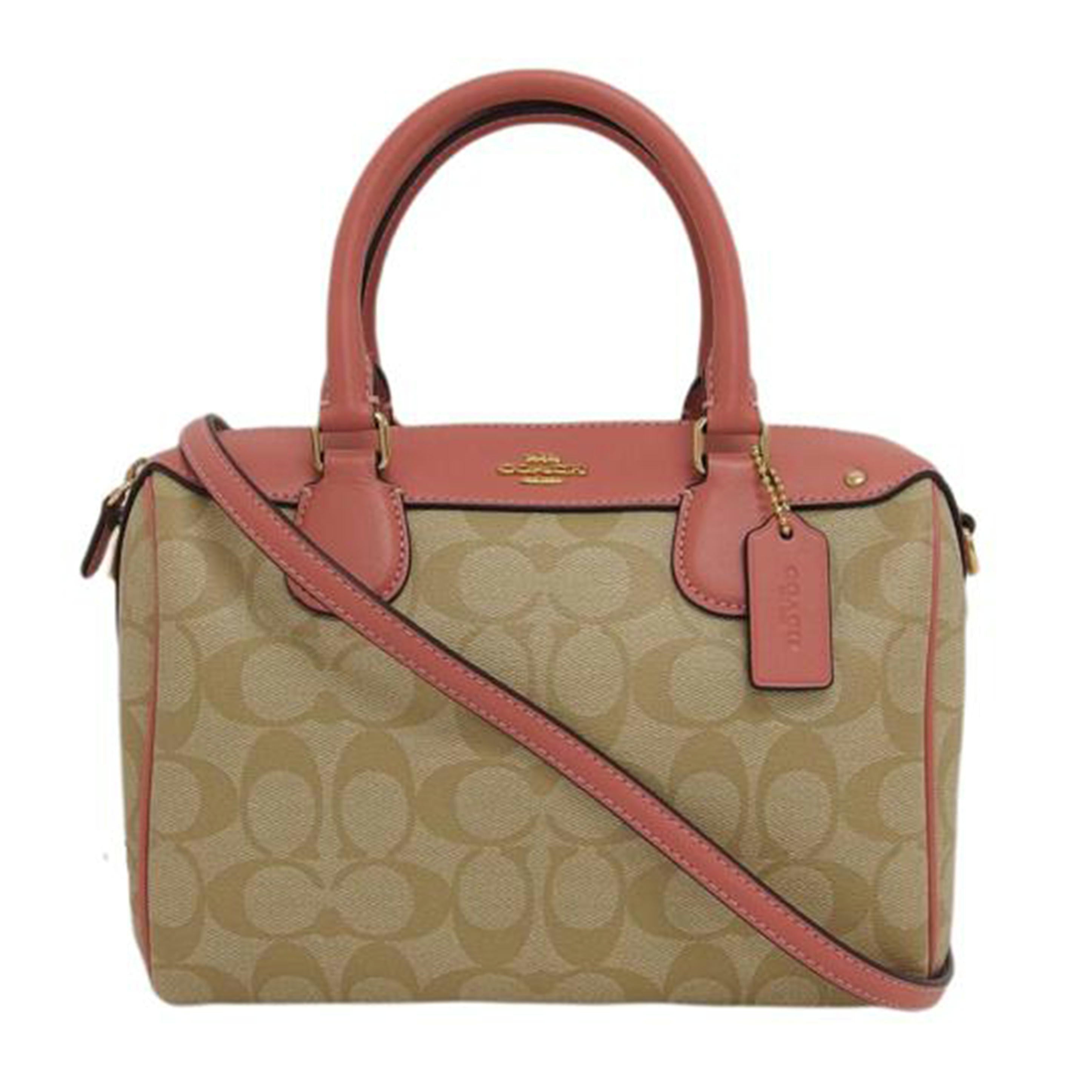 COACH コーチ/シグネチャー/2WAYミニボストンバッグ/ベージュ×ピンク/F58312//A1822/Aランク/04