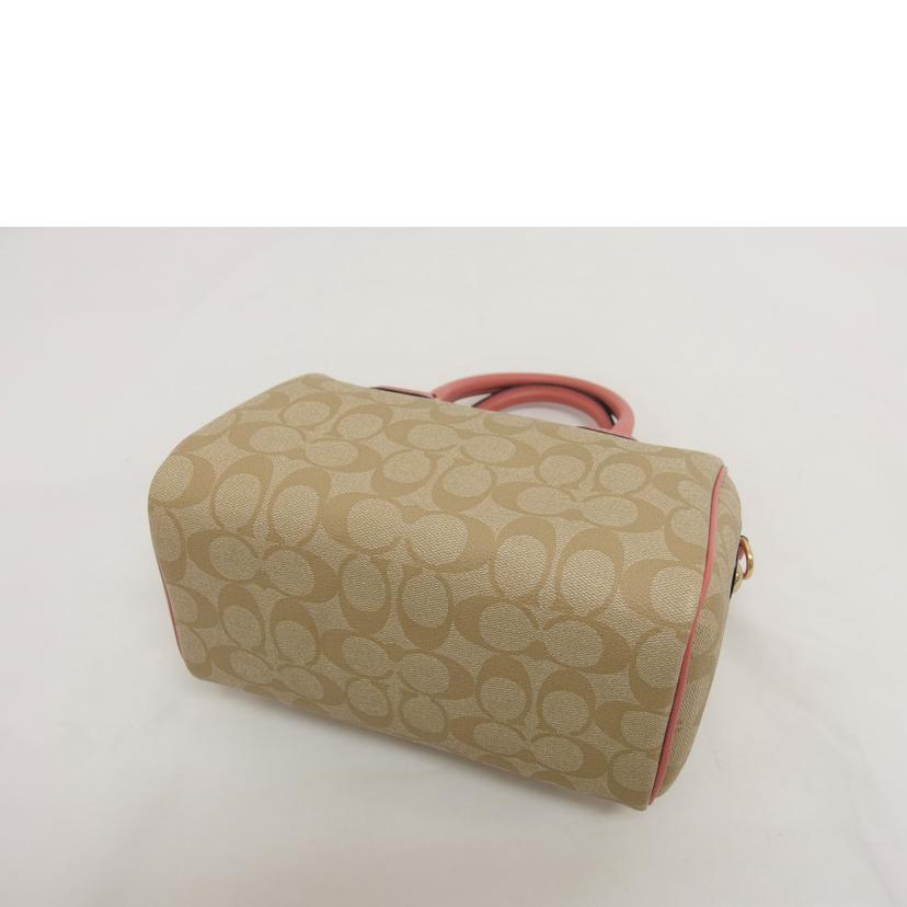 COACH コーチ/シグネチャー/2WAYミニボストンバッグ/ベージュ×ピンク/F58312//A1822/Aランク/04