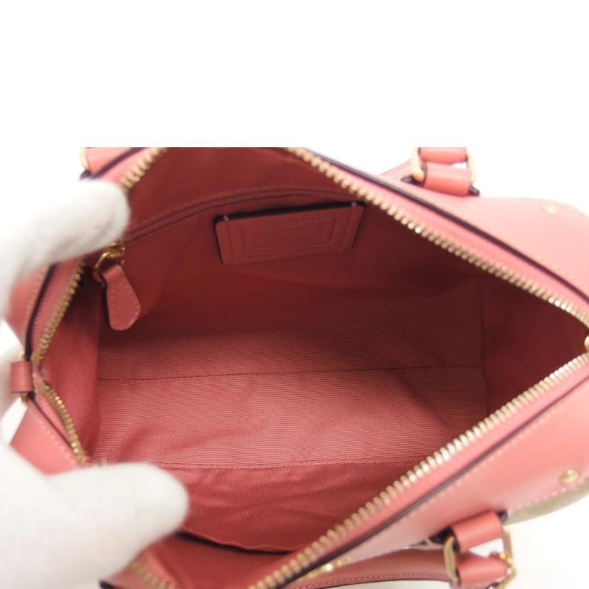 COACH コーチ/シグネチャー/2WAYミニボストンバッグ/ベージュ×ピンク/F58312//A1822/Aランク/04