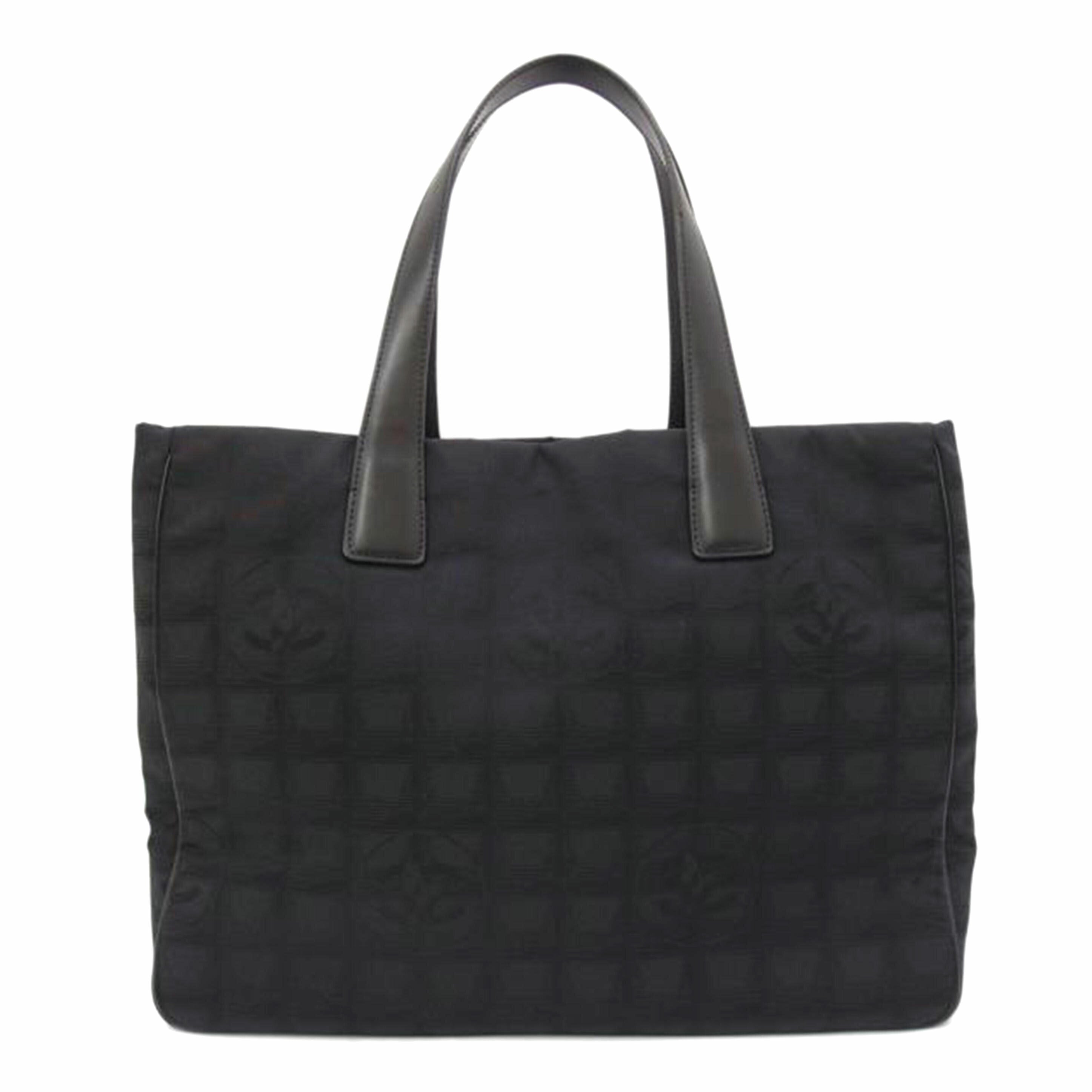 CHANEL シャネル トートバッグ ハンドバッグ ナイロン ジャガード レザー/ニュートラベルライントートMM/ブラック/A15991//10336448/SAランク/69