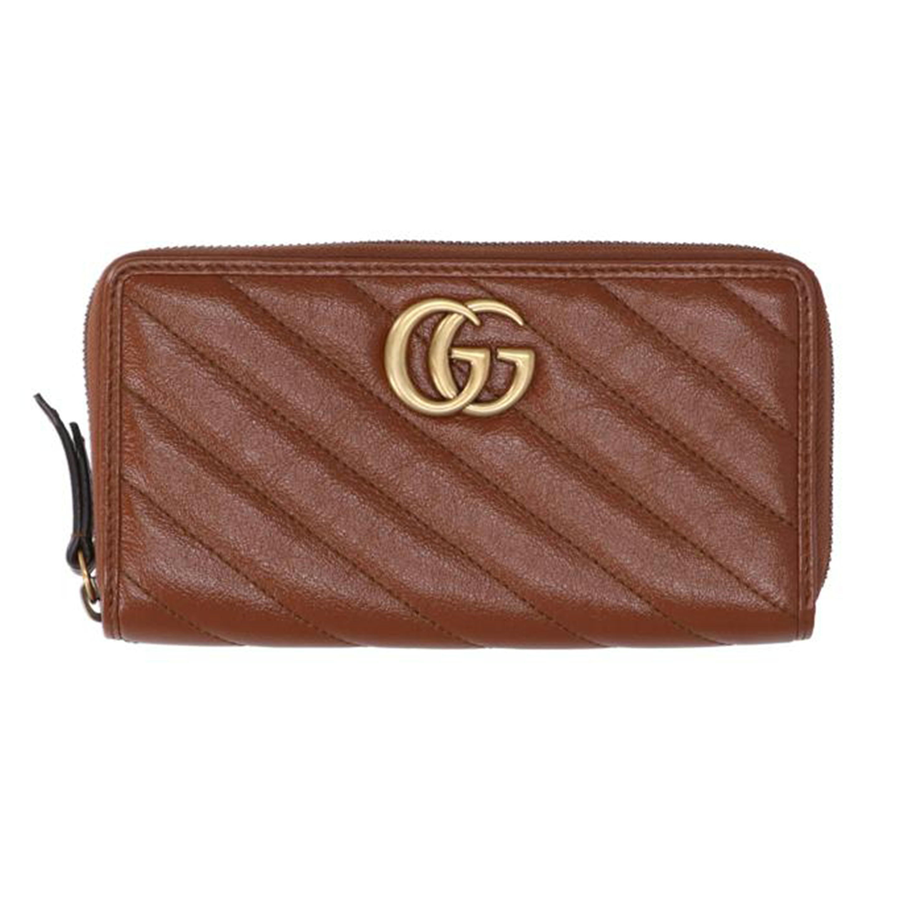 GUCCI グッチ/GGマーモントラウンドジップ長財布/ブラウン/443123・525040//Aランク/75