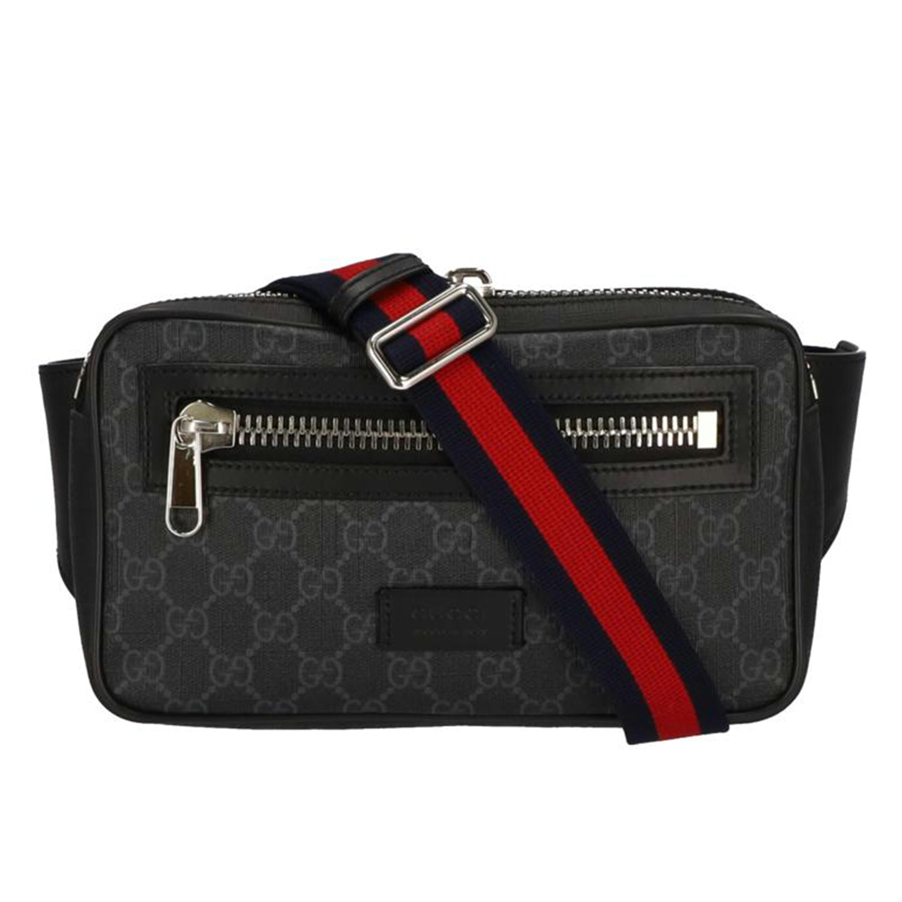 GUCCI グッチ/ソフト GGスプリーム ベルトバッグ/ブラック/474293//520981/Aランク/75