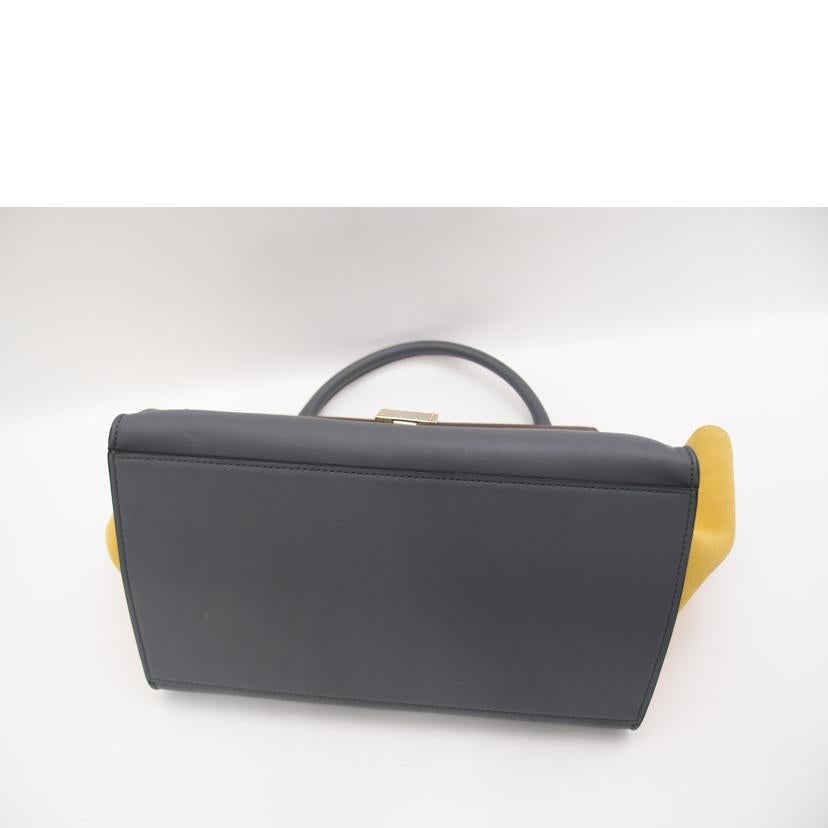 CELINE セリーヌ ハンドバッグ ショルダー 2way/トラペーズ・ミディアム/グレー×イエロー×ワインレッド/169543//F-SN-0142/Aランク/69