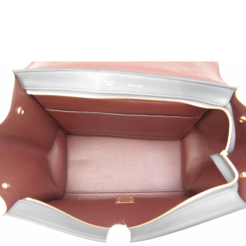 CELINE セリーヌ ハンドバッグ ショルダー 2way/トラペーズ・ミディアム/グレー×イエロー×ワインレッド/169543//F-SN-0142/Aランク/69