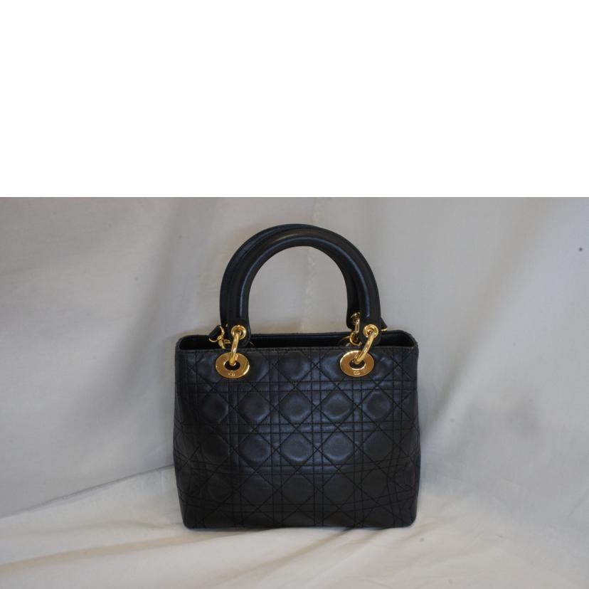 Christian Dior クリスチャンディオール/レディディオールミディアムカナージュラムスキンG金具2WAY//CA0997/Bランク/92