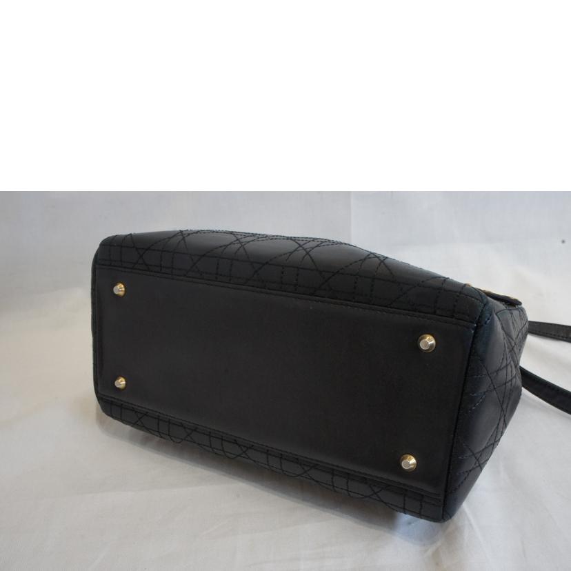 Christian Dior クリスチャンディオール/レディディオールミディアムカナージュラムスキンG金具2WAY//CA0997/Bランク/92