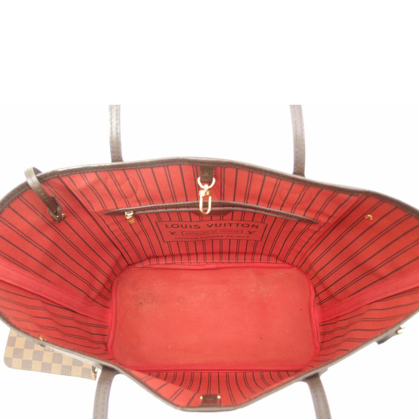 LOUIS VUITTON ルイヴィトン ルイ・ヴィトン ビトン ダミエ・エベヌ 市松模様 ブラウン 茶 ショルダーバッグ ハンドバッグ トートバッグ レディース 定番 人気 LV 肩がけ/ネヴァーフルMM/ダミエ・エベヌ/ルージュ/N41358//CA1***/Bランク/69