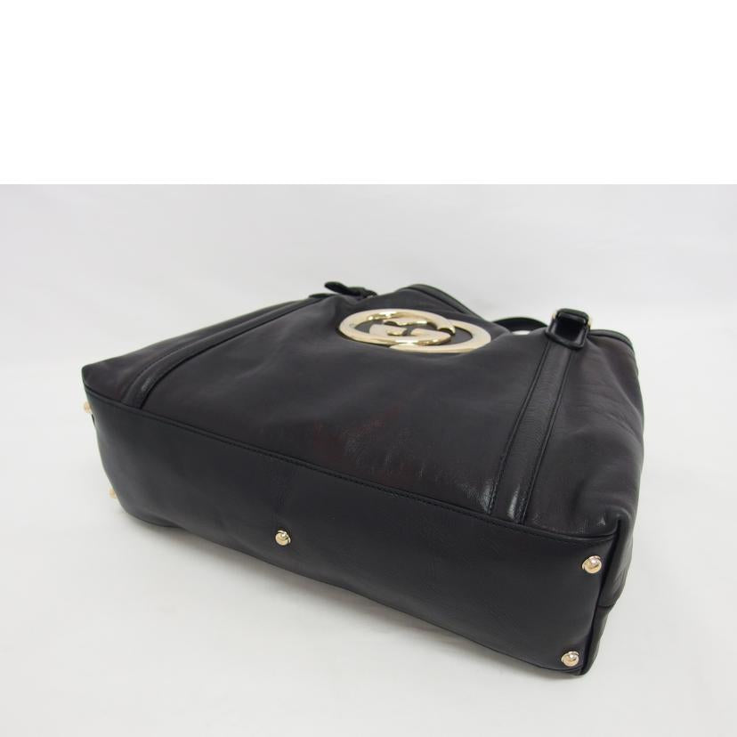 GUCCI グッチ/ダブルG/レザートートバッグ/ブラック/162094//213317/Bランク/04