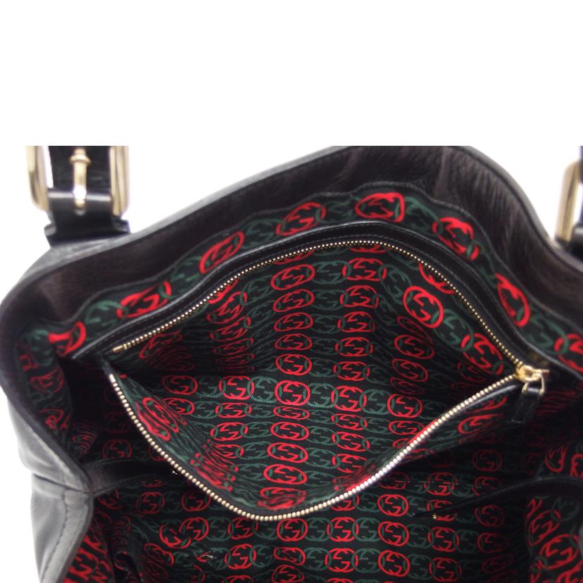 GUCCI グッチ/ダブルG/レザートートバッグ/ブラック/162094//213317/Bランク/04