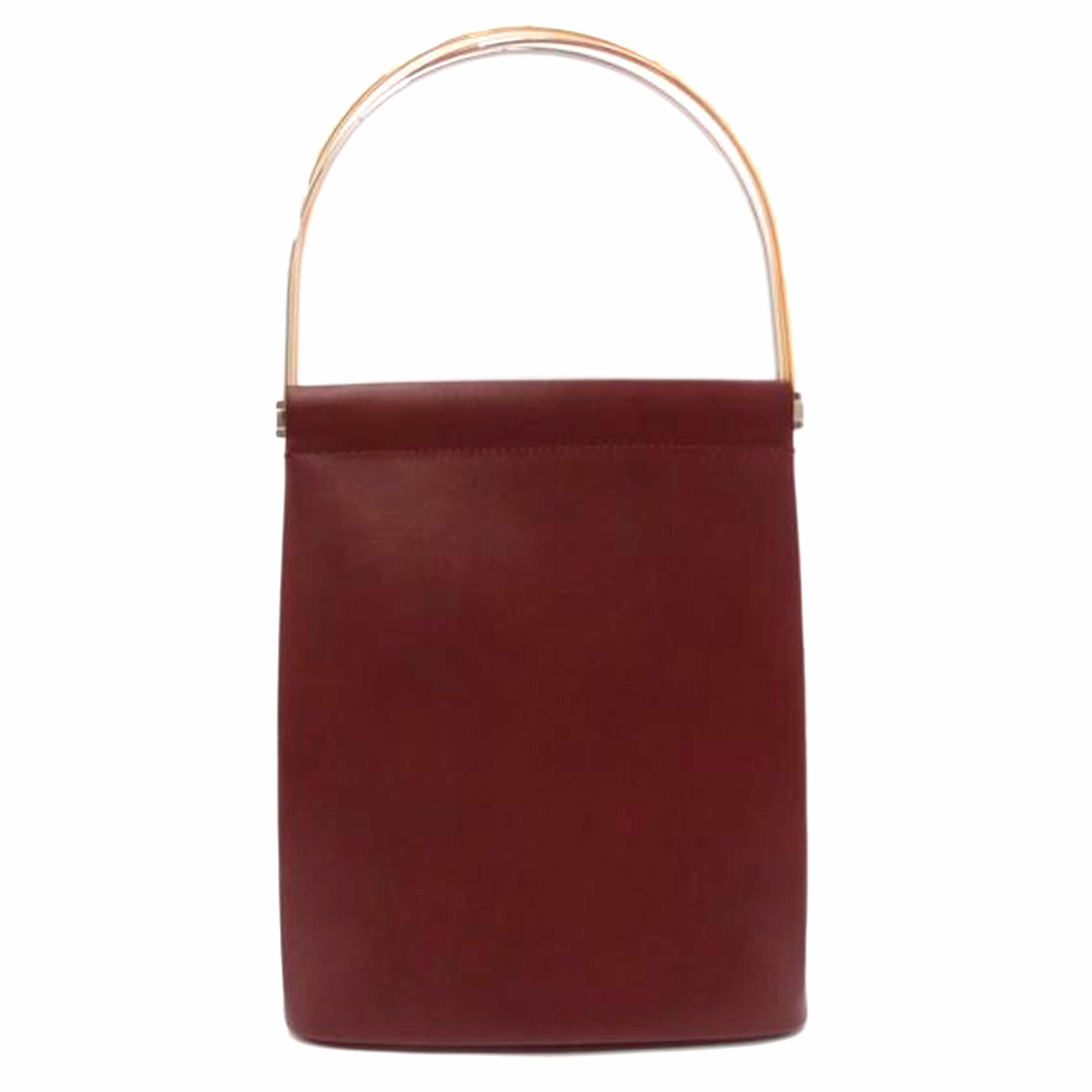 カルティエ　ボストンバッグ　南京鍵　ワインレッド　レザー Cartier Collection – VintageShop solo