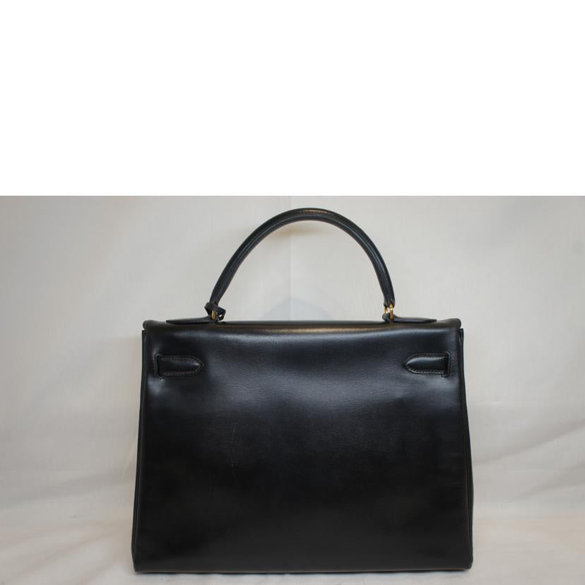 HERMES エルメス/ケリー32/ボックスカーフ/GD金具/黒//H ○K刻印/ABランク/92