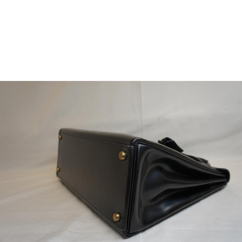 HERMES エルメス/ケリー32/ボックスカーフ/GD金具/黒//H ○K刻印/ABランク/92