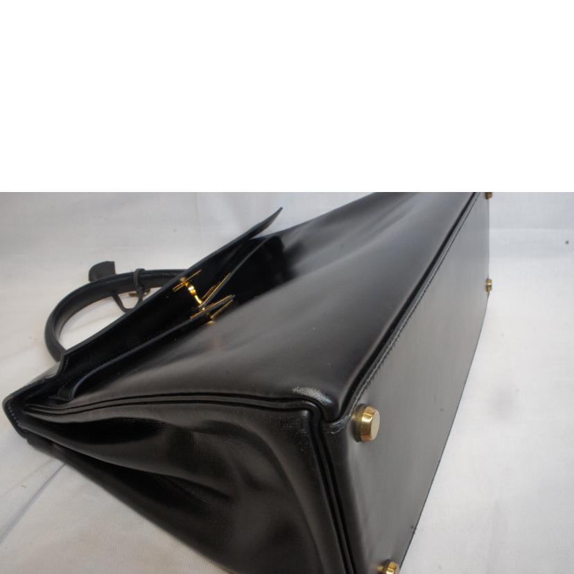 HERMES エルメス/ケリー32/ボックスカーフ/GD金具/黒//H ○K刻印/ABランク/92