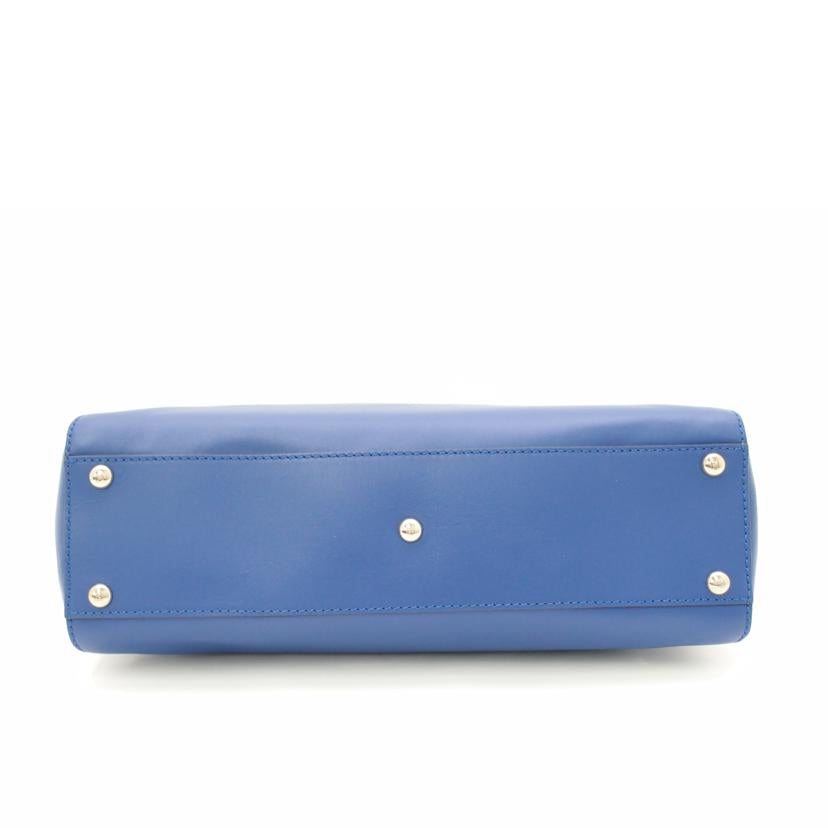 FENDI フェンディ 2way ショルダー ターンロック レザー /ピーカブー・モンスター/ブルー/8BN226//01465720/Aランク/69