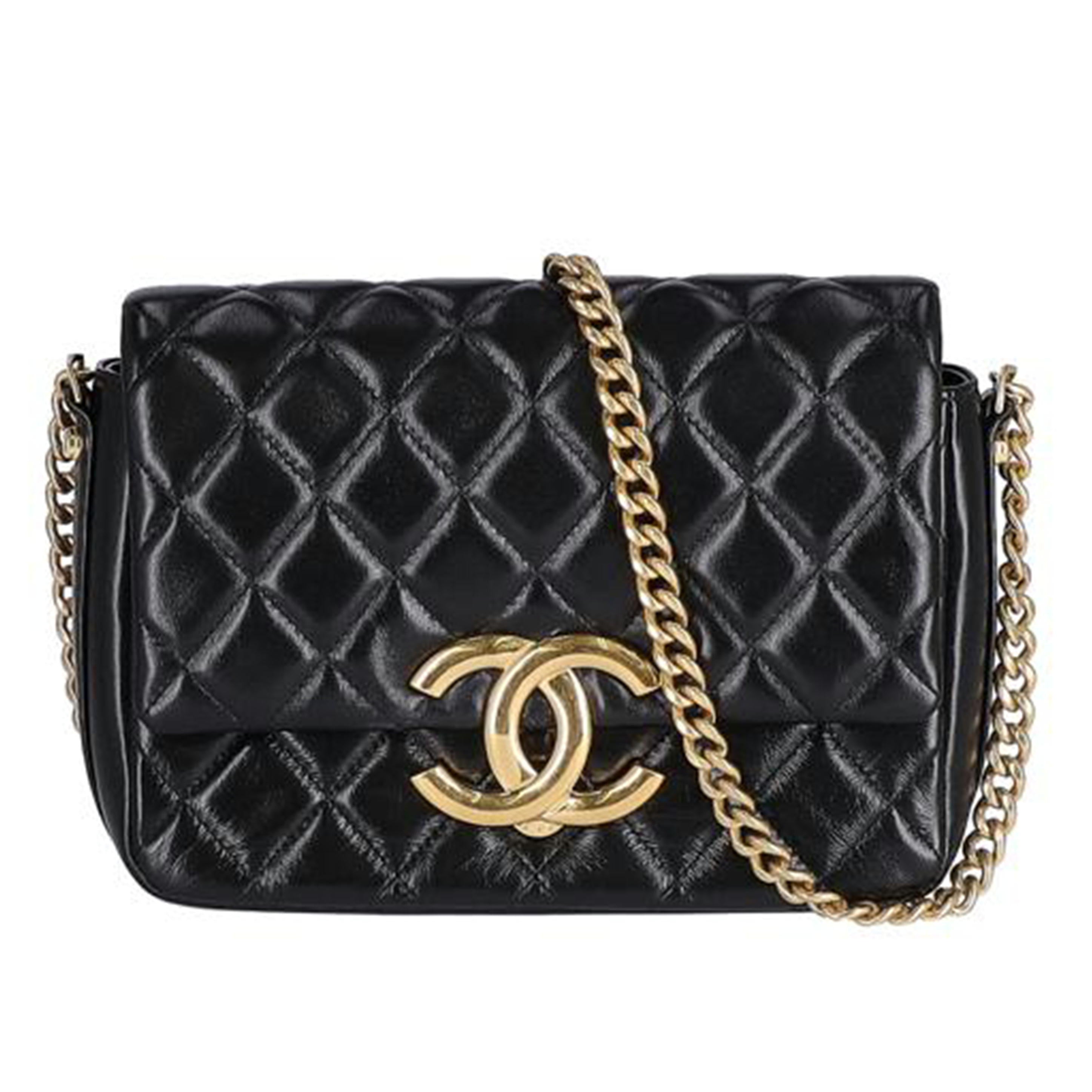 CHANEL シャネル CHANEL AS3855 ミニマトラッセチェーンショルダー 黒 G金具/ミニマトラッセチェーンショルダー黒/G金具/AS3855//ABランク/37