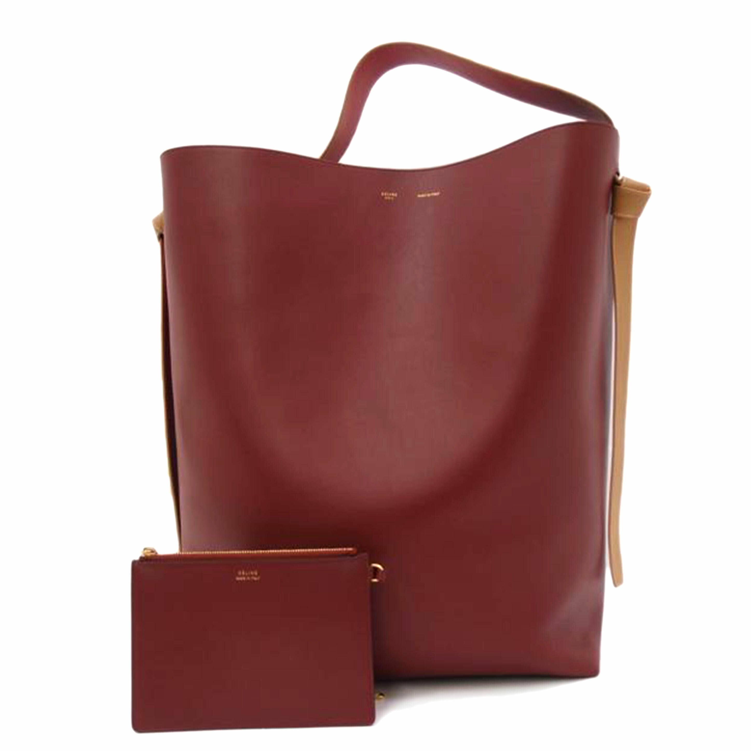 CELINE セリーヌ ワンショルダー 肩掛け ビッグサイズ レザー トリコロール 縦46cm 横35cm/ツイステッドカバ・ラージサイズ/スムースカーフスキン//S-CE-0147/Aランク/69