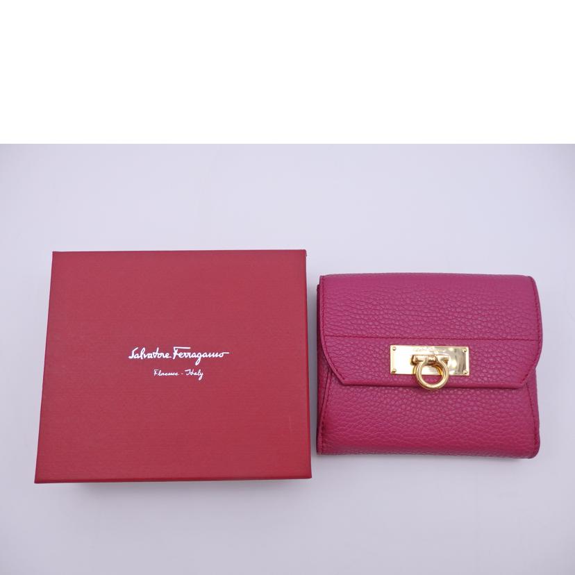 Ferragamo フェラガモ/ガンチーニレザー折り財布/JL-22 C268//ABランク/93